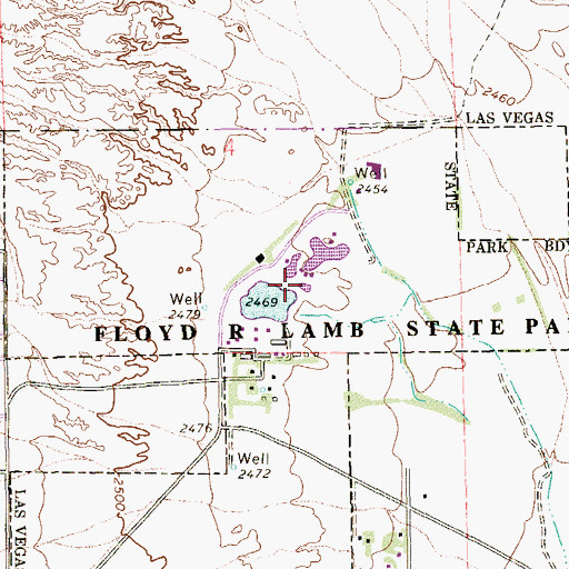 Topographic Map of Desert Willow Lake, NV