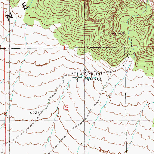Topographic Map of Crystal Spring, NV
