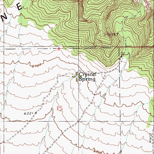 Topographic Map of Crystal Spring, NV