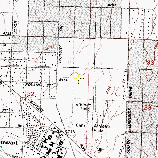 Topographic Map of Parker Airport (historical), NV