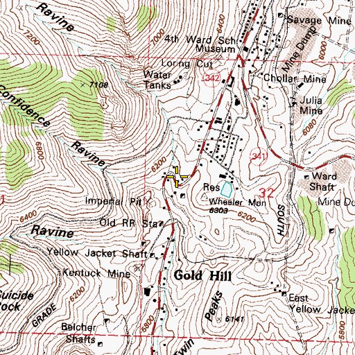 Topographic Map of Greiners Bend, NV