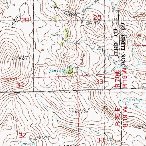 Topographic Map of Rock Spring, NV