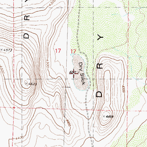 Topographic Map of Slick Reservoir, NV