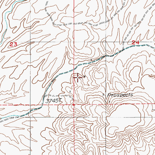 Topographic Map of Harvey Mine, NV