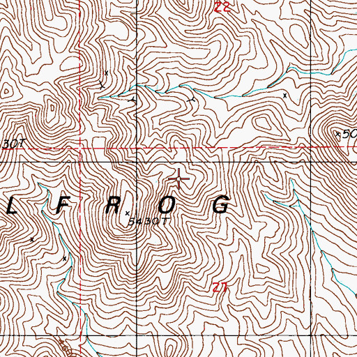 Topographic Map of Bullfrog Mining District, NV