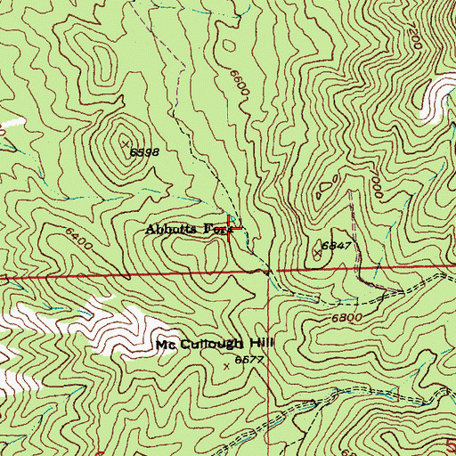 Topographic Map of Abbotts Fork, NV