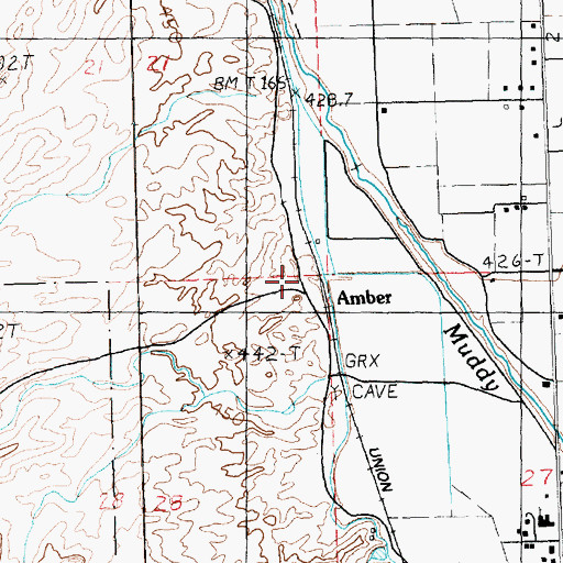 Topographic Map of Amber, NV