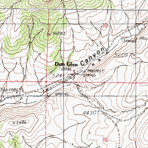 Topographic Map of Dun Glen (historical), NV