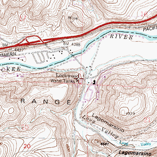 Topographic Map of Lockwood, NV