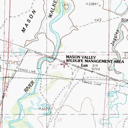 Topographic Map of Lux, NV