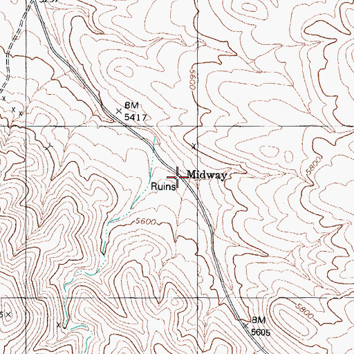 Topographic Map of Midway, NV