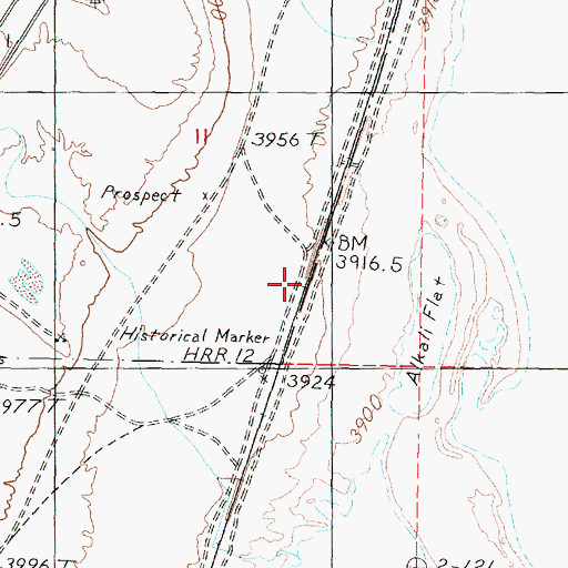 Topographic Map of Miriam, NV