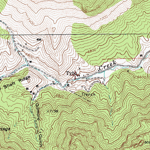 Topographic Map of Tybo, NV