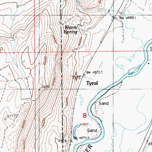 Topographic Map of Tyrol, NV