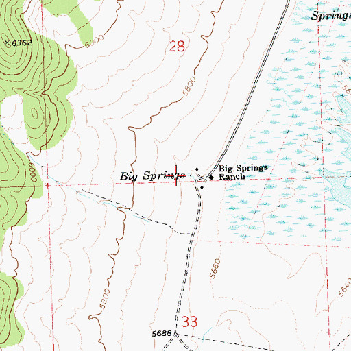 Topographic Map of Big Springs, NV