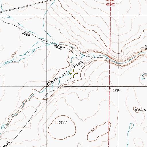 Topographic Map of Cathcart Flat, NV