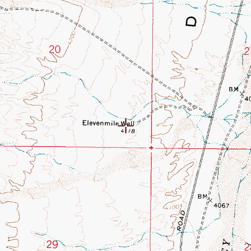 Topographic Map of Elevenmile Well, NV