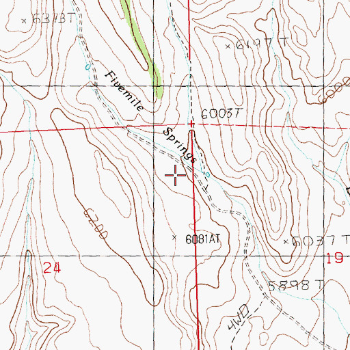Topographic Map of Fivemile Springs, NV