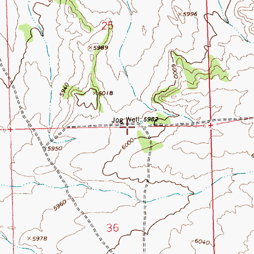 Topographic Map of Jog Well, NV