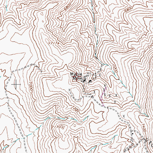 Topographic Map of Mable Mine, NV