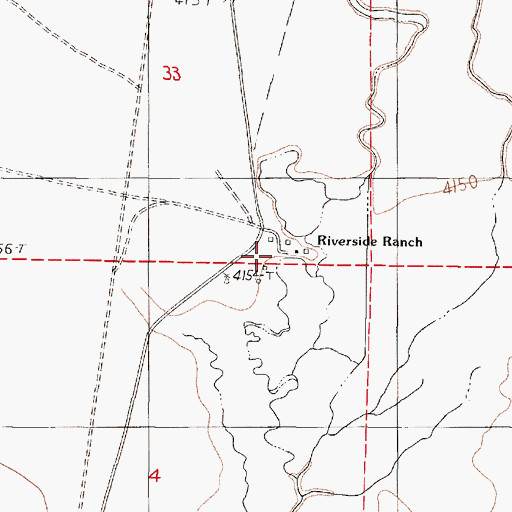 Topographic Map of Riverside Ranch, NV