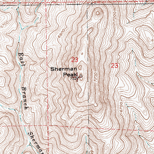 Topographic Map of Sherman Peak, NV