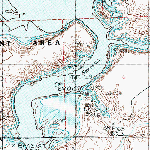 Topographic Map of The Narrows, NV