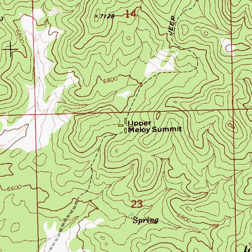 Topographic Map of Upper Meloy Summit, NV