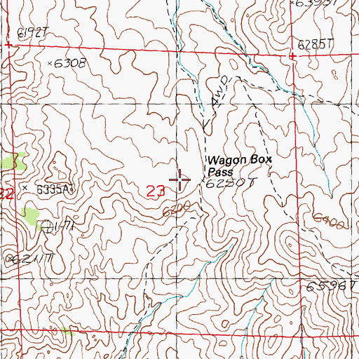 Topographic Map of Wagon Box Pass, NV