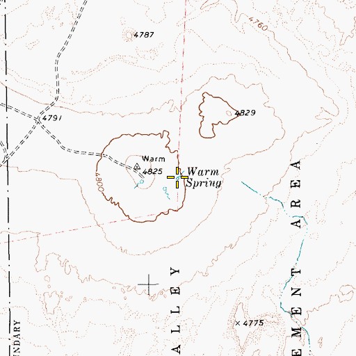 Topographic Map of Warm Spring, NV