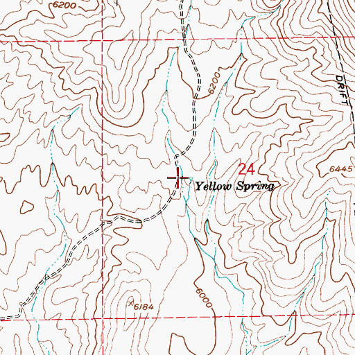 Topographic Map of Yellow Spring, NV