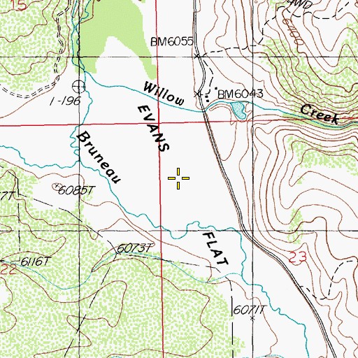 Topographic Map of Evans Flat, NV