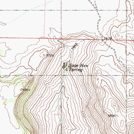 Topographic Map of Sage Hen Spring, NV