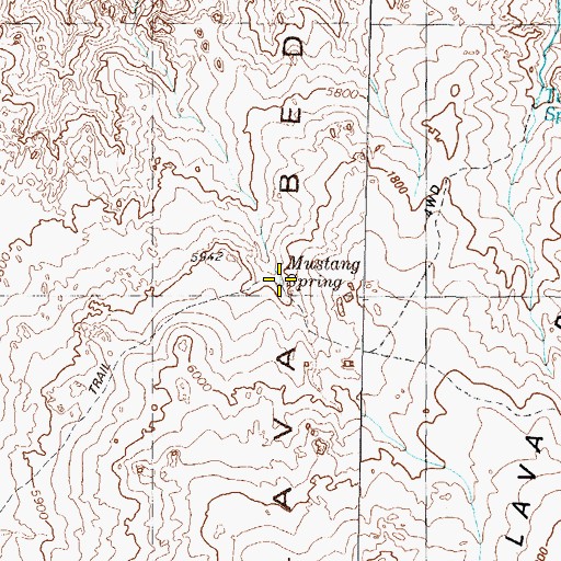 Topographic Map of Mustang Spring, NV