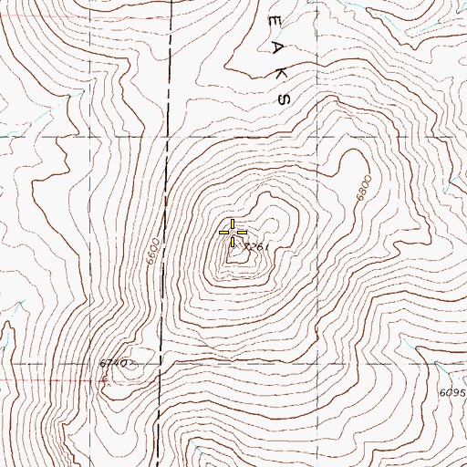 Topographic Map of Division Peak, NV
