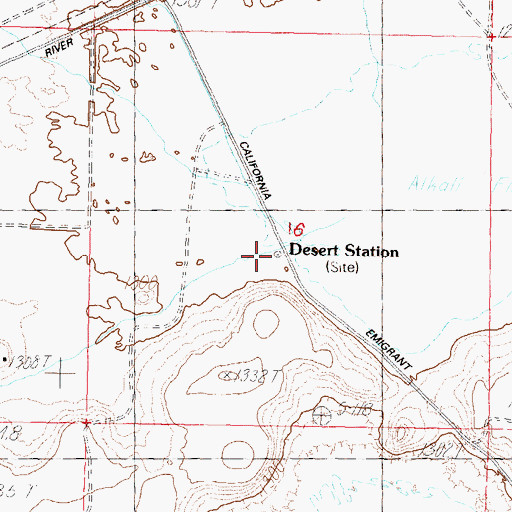 Topographic Map of Desert Station (historical), NV
