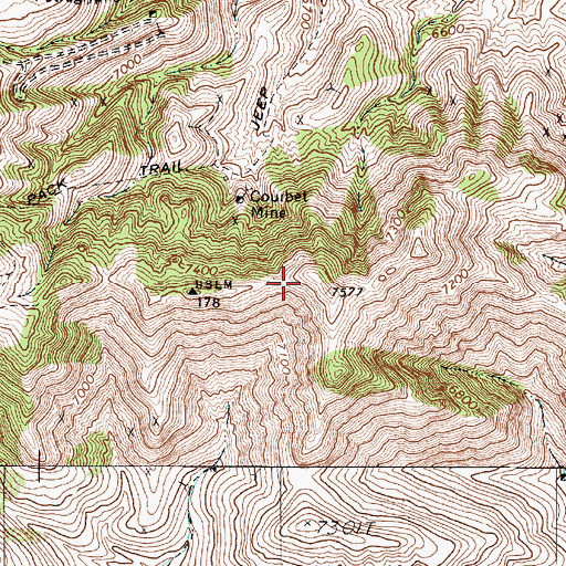 Topographic Map of Tokop Mining District, NV