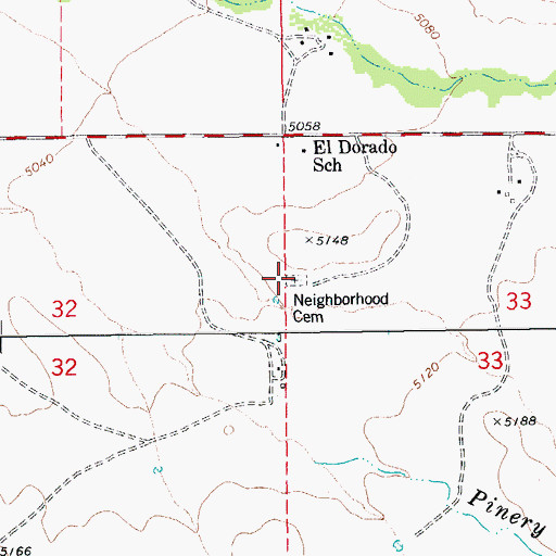 Topographic Map of Neighborhood Cemetery, AZ