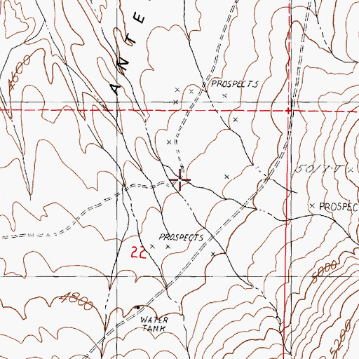 Topographic Map of Jeff Howard Ranch, NV