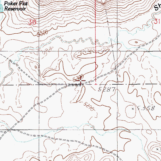 Topographic Map of Poker Flat Gate, NV