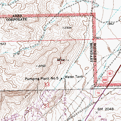 Topographic Map of Fredellen, NV