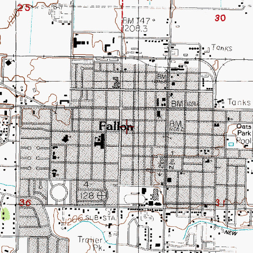 Topographic Map of Westside Baptist Church School, NV