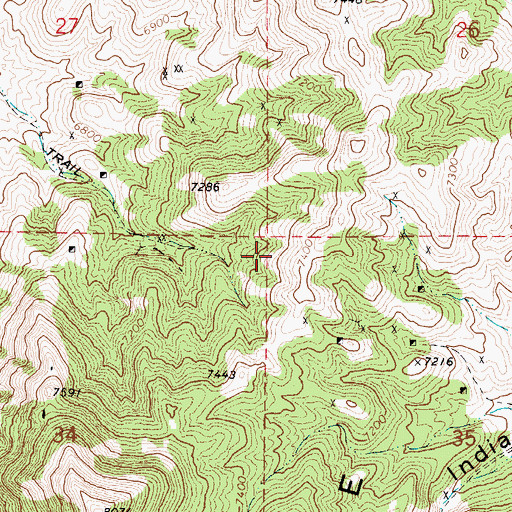 Topographic Map of Burchard Mine, NV