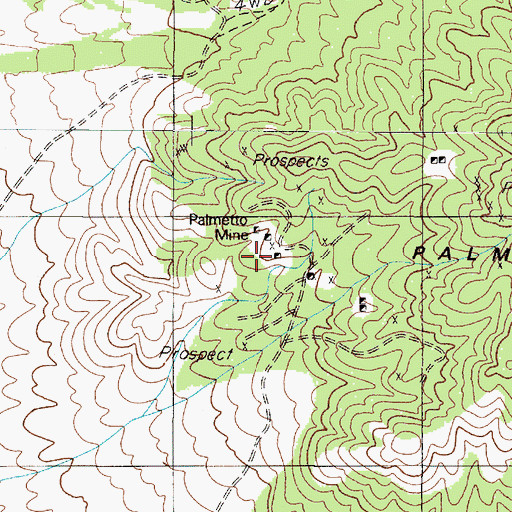 Topographic Map of Tennessee Mine, NV