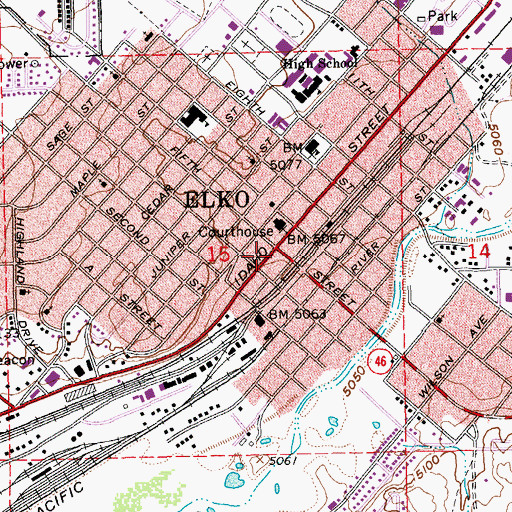 Topographic Map of Christian Academy of Elko, NV
