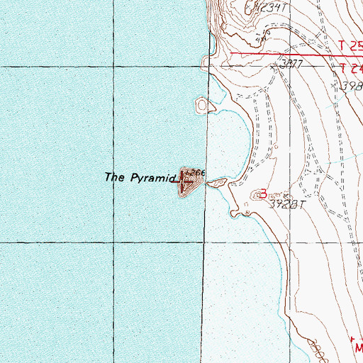 Topographic Map of Pyramid Island Hot Spring, NV