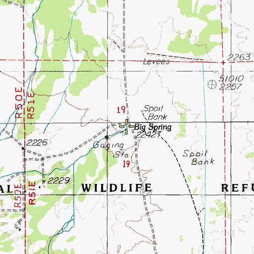 Topographic Map of Big Spring, NV