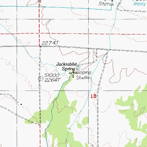 Topographic Map of Jackrabbit Spring, NV