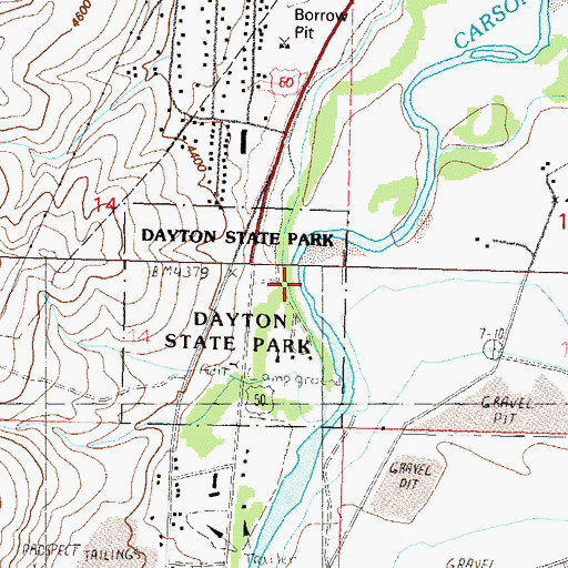 Topographic Map of Rock Point Mill (historical), NV