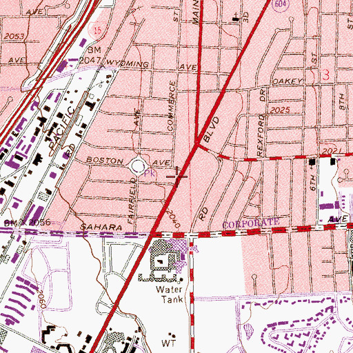 Topographic Map of Las Vegas Township, NV